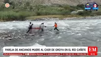 Pareja de ancianos muere al caer de oroya en el río Cañete. Foto y video: América Noticias