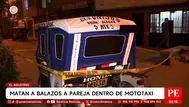 Pareja asesinada dentro de mototaxi en El Agustino