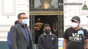 Dirigentes de trabajadores agrarios en el Congreso. Foto: captura de video Canal N.