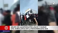 Queman ambulancia en Ica. América Noticias