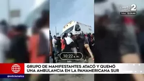 Queman ambulancia en Ica. América Noticias