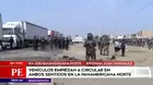 La Libertad: Policía desbloqueó un tramo de la Panamericana Norte, pero siguen los enfrentamientos