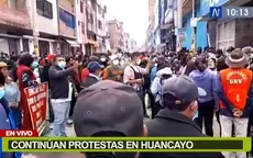 Paro en Huancayo: Manifestantes exigen presencia de Castillo  - Noticias de paro-transportistas