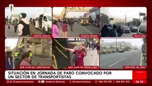Situación en jornada de paro convocado por un sector de transportistas. Foto y video: AN