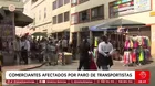Paro de transportistas causa pérdidas a comercios en Lima