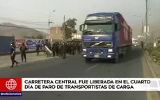 Carretera Central fue liberada en el cuarto día de paro de transportistas de carga - Noticias de liberado