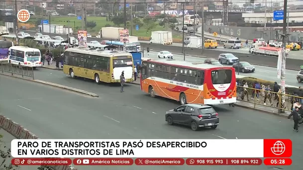 Paro de transportistas pasó desapercibido en Lima y Callao. Foto: América Noticias