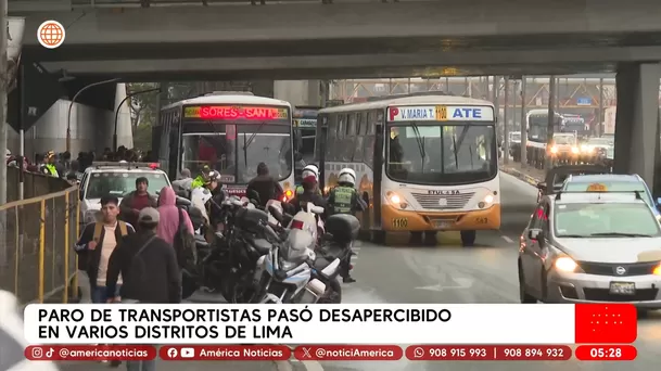 Paro de transportistas pasó desapercibido en Lima y Callao. Foto: América Noticias