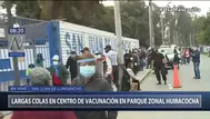 Parque Zonal Huiracocha: Largas colas en centros de vacunación 