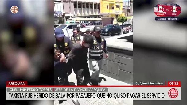 Taxista herido de bala por pasajero que no quiso pagar el servicio en Arequipa. Foto: América Noticias