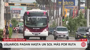 Pasajes suben hasta un sol por alza de combustible en Lima. Foto y video: América Noticias