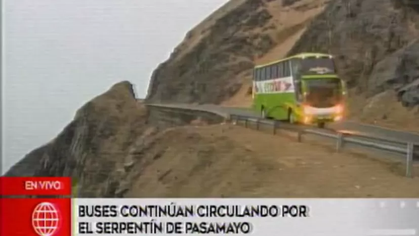 Pasamayo: buses siguen circulando por serpentín pese a decreto