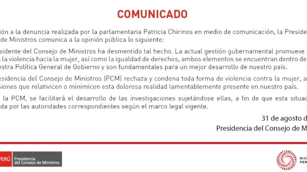 Fuente:  @pcmperu