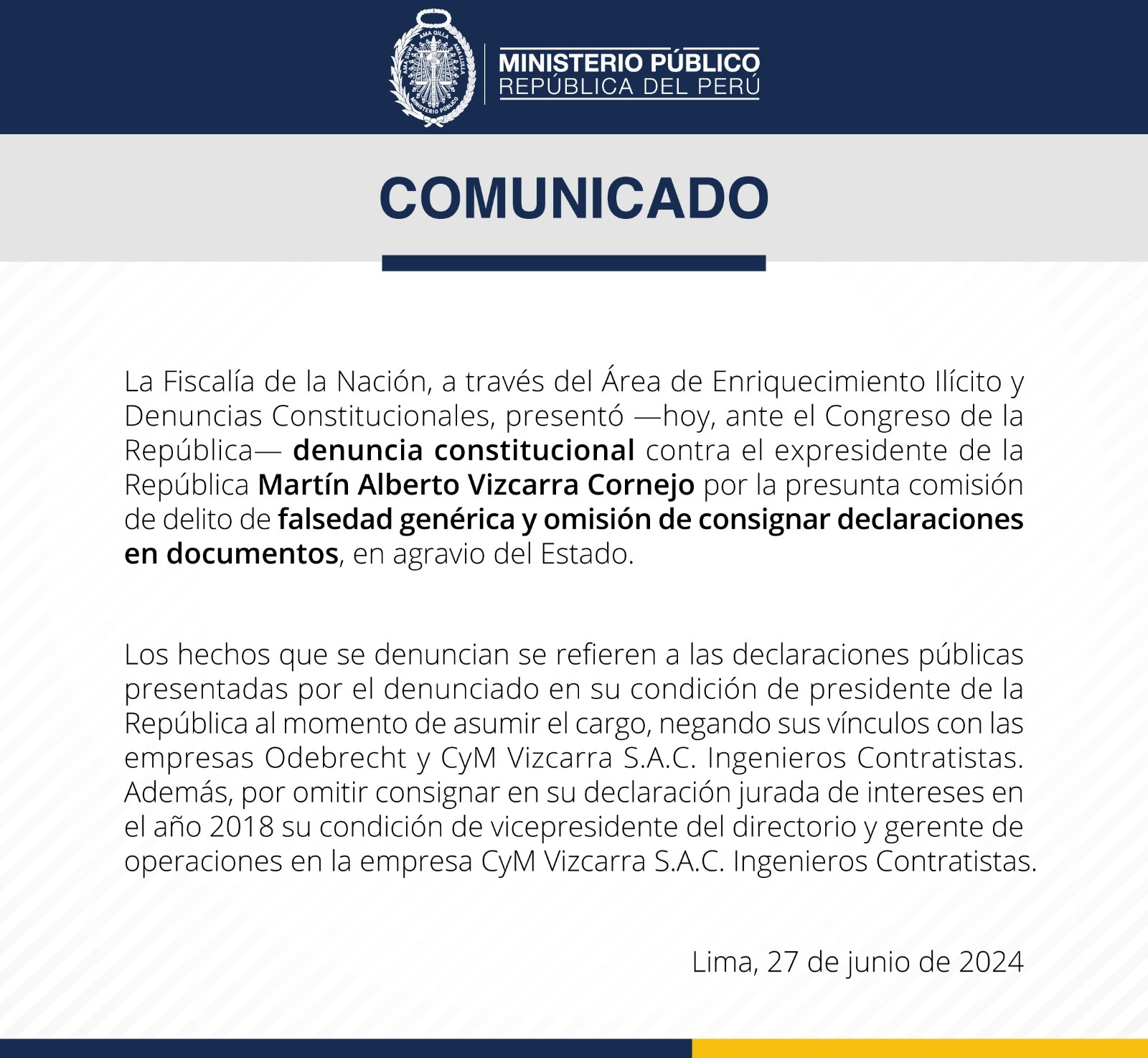 Pedro Castillo: Fiscalía presenta denuncia constitucional por designación de Daniel Salaverry en Perúpetro