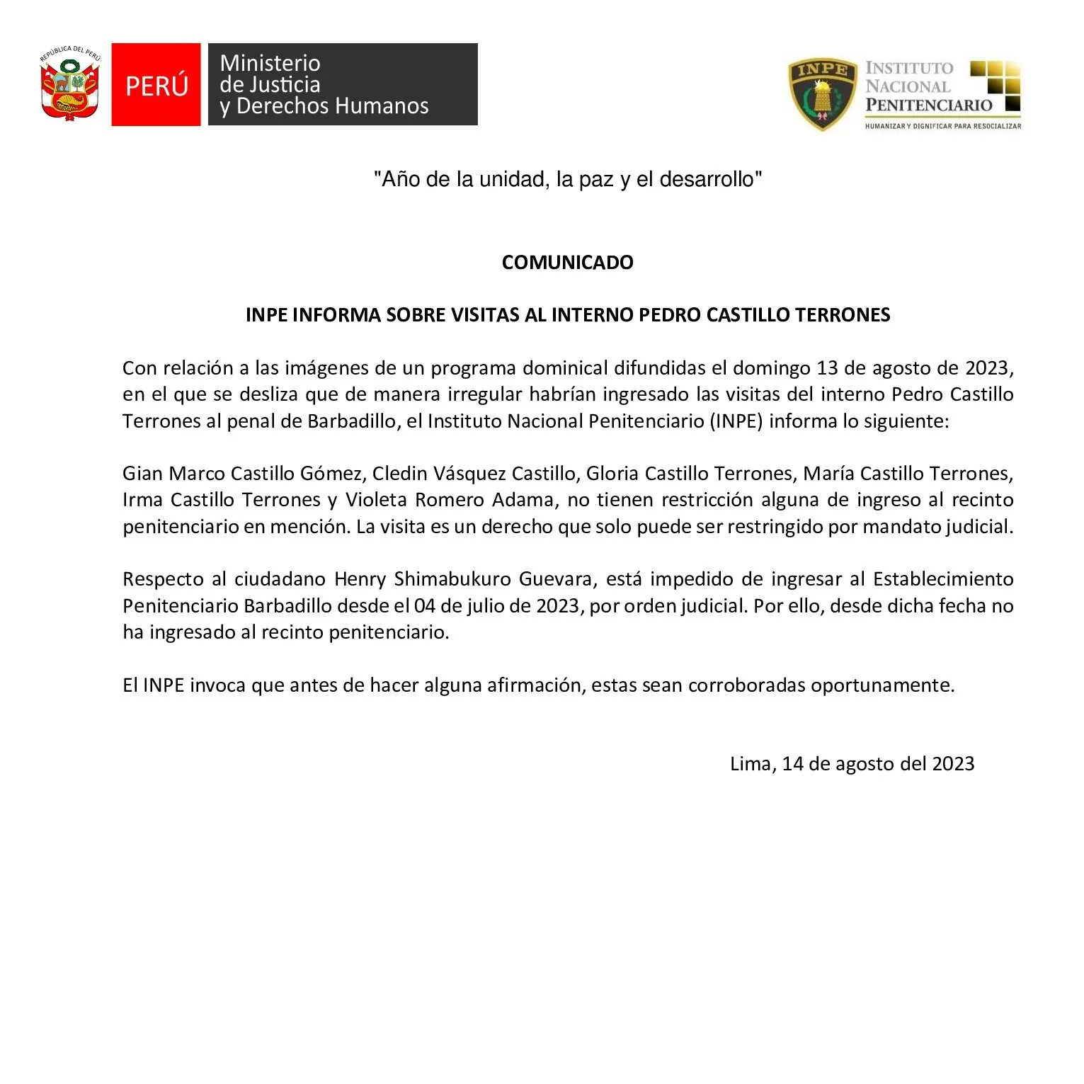 INPE comunicado