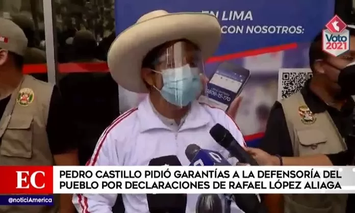 Pedro Castillo Pidió Garantías A La Defensoría Del Pueblo Por Declaraciones De Rafael López 7054