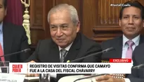 Pedro Chávarry niega conocer a Antonio Camayo, pero registro de visitas lo confirma. Foto: captura de TV