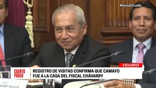 Pedro Chávarry niega conocer a Antonio Camayo, pero registro de visitas lo confirma. Foto: captura de TV