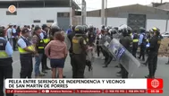 Pelea entre serenos de Independencia y vecinos de SMP