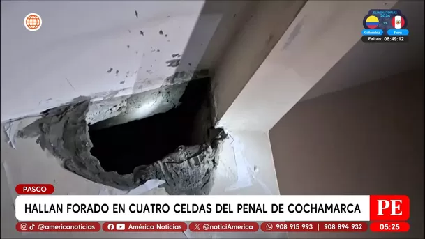 Hallan forado en cuatro celdas del Penal de Cochamarca en Pasco. Foto: América Noticias