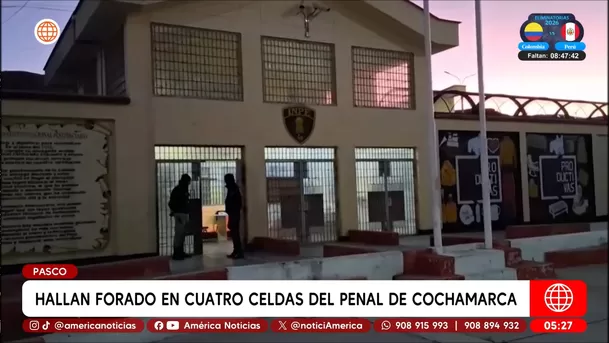Hallan forado en cuatro celdas del Penal de Cochamarca en Pasco. Foto: América Noticias