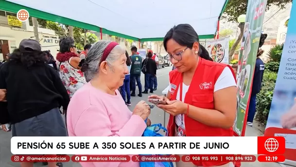 Pensión 65 sube a S/ 350 desde junio y beneficiará a más de 820 mil adultos. Foto: América Noticias
