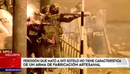 Perdigón que mató a Inti Sotelo no tiene característica de arma de fabricación artesanal, según pericia