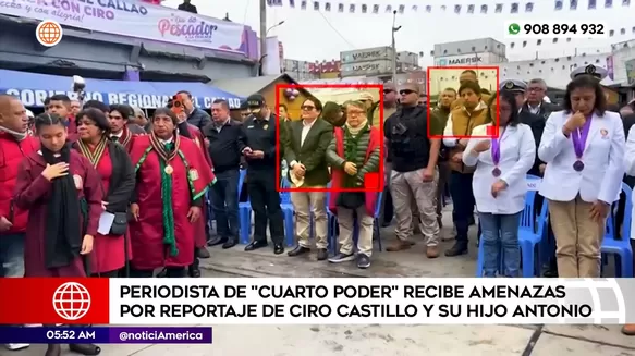 Periodista de Cuarto Poder recibe amenazas por reportaje de Ciro Castillo y su hijo Antonio. Foto: América Noticias