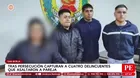 Persecución en Ate y San Borja dejó cuatro ladrones capturados