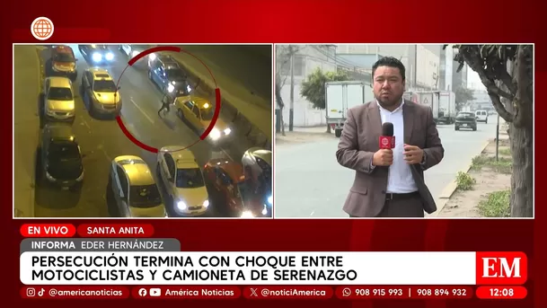 Persecución en Ate y Santa Anita terminó con choque contra Serenazgo. Foto: América Noticias