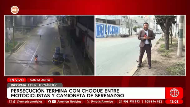 Persecución en Ate y Santa Anita terminó con choque contra Serenazgo. Foto: América Noticias