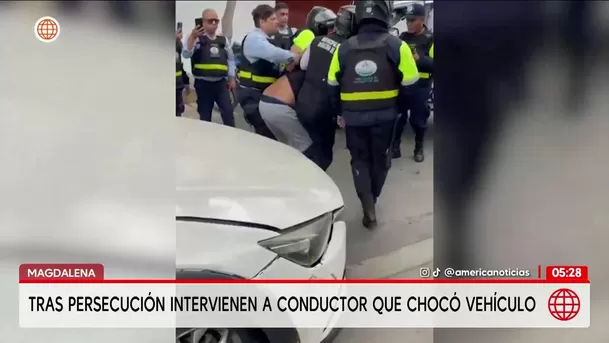 Persecución y captura de chofer en Magdalena. Foto: América Noticias Persecución y captura de chofer en Magdalena. Foto: América Noticias