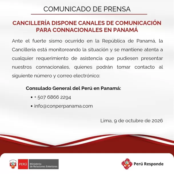 Imagen: X/@CancilleriaPeru