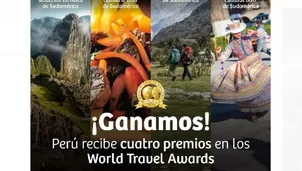 Perú obtiene cuatro premios en los World Travel Awards Sudamérica 2024. Foto: Andina