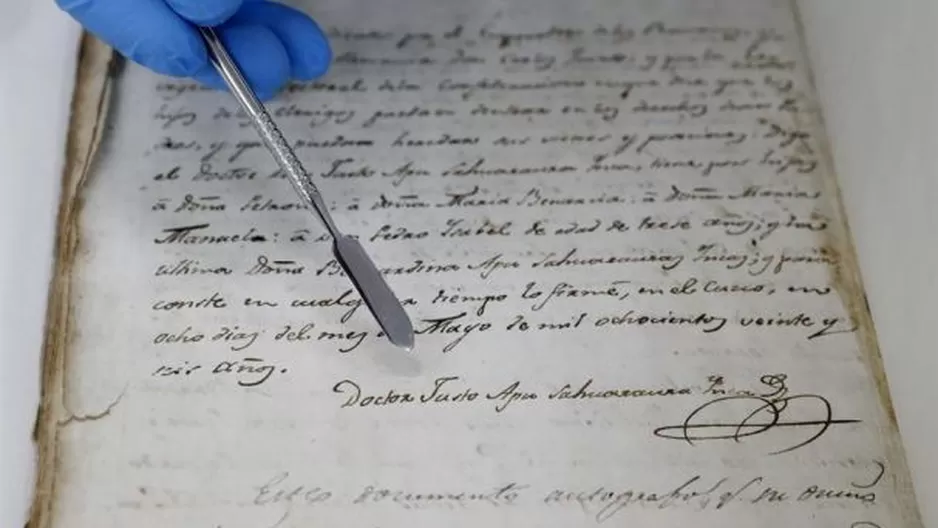 Manuscrito sobre los incas. Foto:EFE