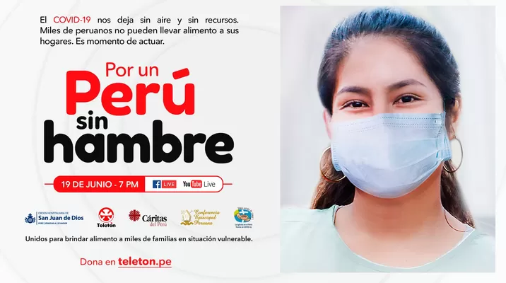 La teletón Un Perú sin hambre se realizará hoy a las 7 p. m. Foto: Teletón.pe La teletón Un Perú sin hambre se realizará hoy a las 7 p. m. Foto: Teletón.pe