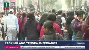 Feriados 2026 Perú: estos son los 16 días no laborables del año/ Video: Canal N