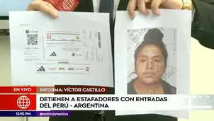 Captura de estafadora de entradas falsas. Foto y video: Canal N