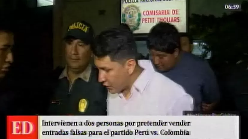 Perú vs. Colombia: intervienen a dos sujetos que vendían entradas falsas