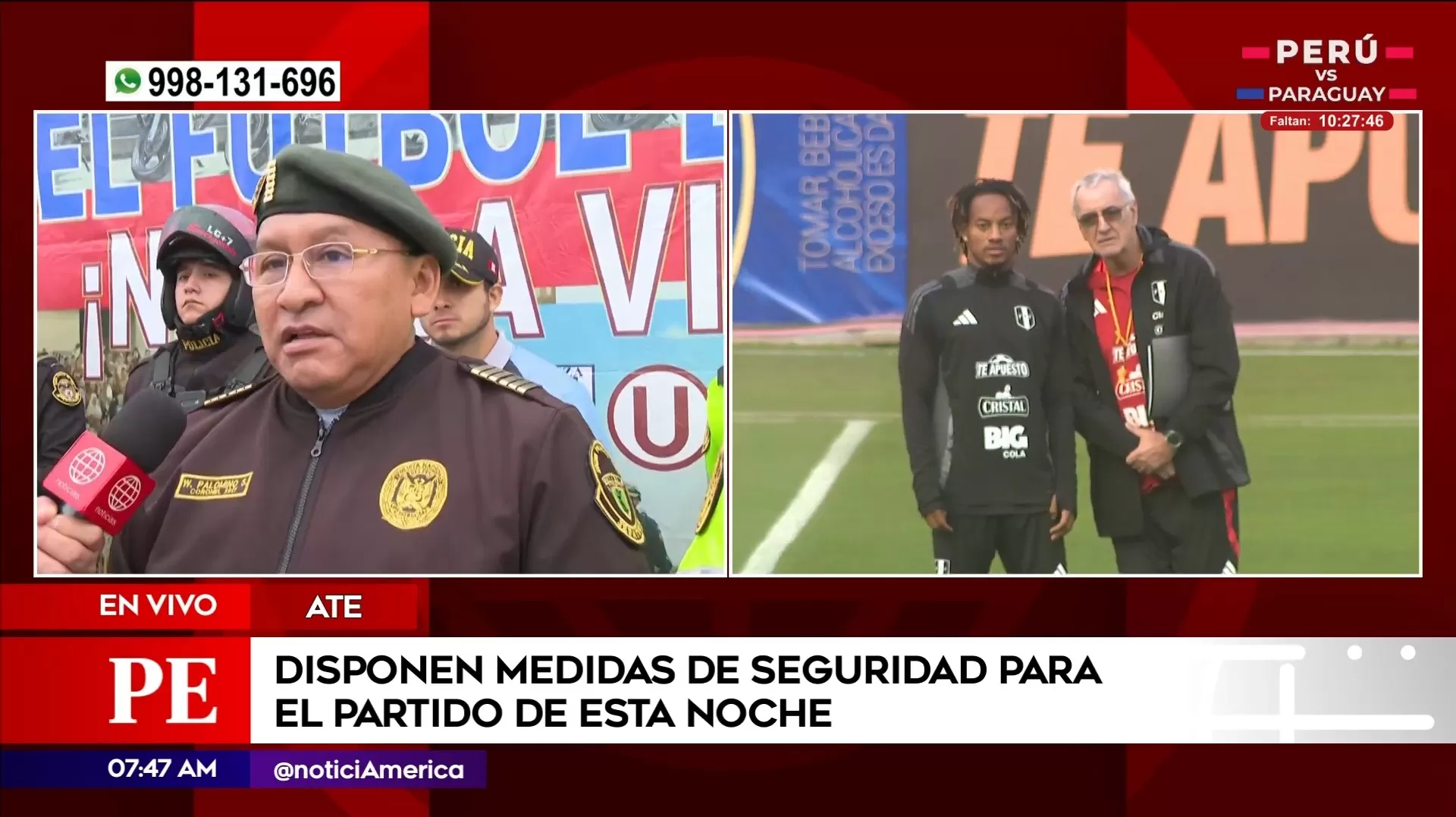 Medidas de seguridad ante partido Perú vs. Paraguay. Foto: América Noticias