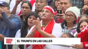 La alegría de los peruanos tras el triunfo ante Uruguay. Foto: Cuarto Poder