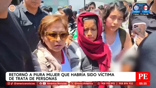 Volvió a Perú la mujer que habría sido víctima de trata de personas. Foto: América Noticias