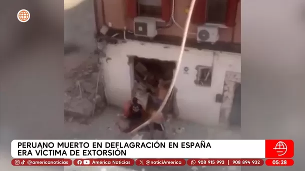 Peruano muerto tras explosión en España era víctima de extorsión en Perú. Foto: América Noticias