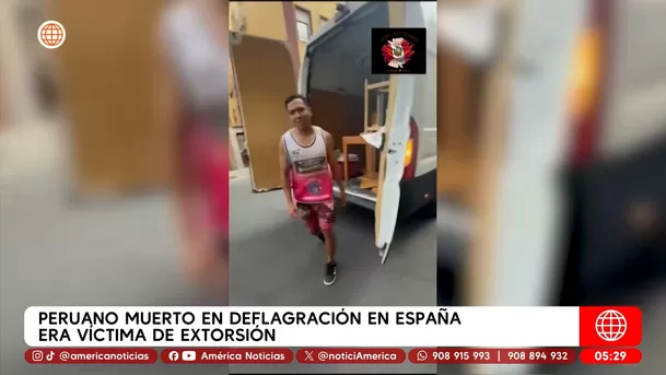 Peruano muerto tras explosión en España era víctima de extorsión en Perú. Foto: América Noticias
