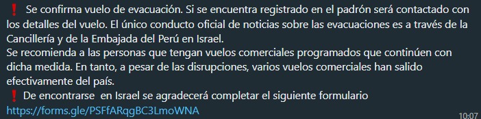 Peruanos en Israel: Habilitan formulario para que connacionales accedan a vuelo de evacuación