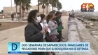 Pescadores llevan dos semanas desaparecidos y sus familiares piden que la búsqueda no se detenga