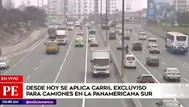 'Pico y placa': desde hoy aplica carril exclusivo para camiones en la Panamericana Sur