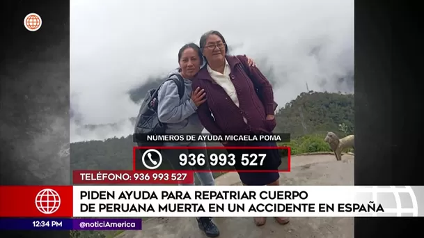 Piden ayuda para repatriar cuerpo de peruana muerta en accidente en España. Foto: América Noticias