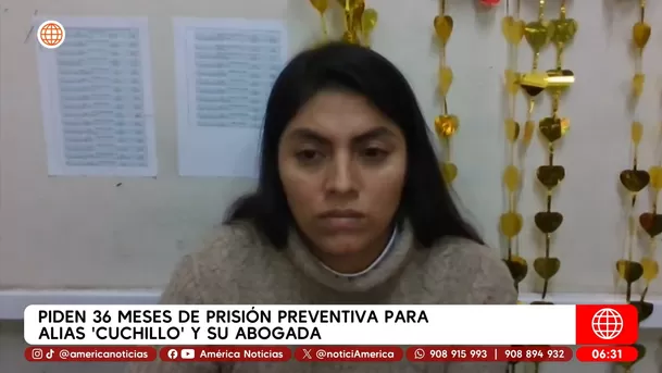 Piden 36 meses de prisión preventiva para alias Cuchillo y su abogada. Foto: Unidad de investigación