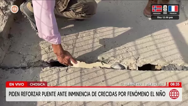 Piden reforzar puente ante posible crecida de río por Fenómeno El Niño. Foto: América Noticias